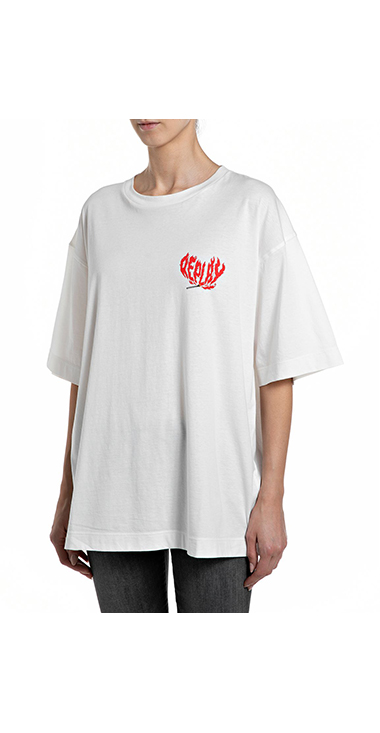 コットンジャージーFIREプリントTシャツ